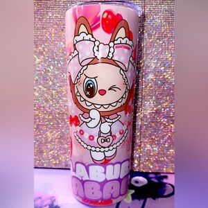 Cute labubu custom made Pink and White tumblr